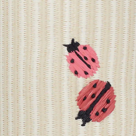 DARLING kate spade π Ladybug π Cylinder Crossbody bag. Straw with leather trim - Picture 3 of 8